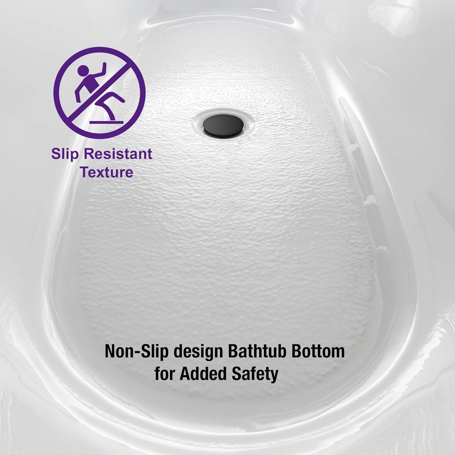 WOODBRIDGE 67" Freestanding Acrylic Soaking Bathtub | Contemporary Luxury Tub with Matte Black Drain