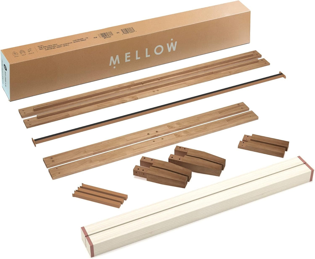 Mellow Naturalista Classic 16" Solid Wood King Platform Bed | Natural Pine Frame with Wooden Slats