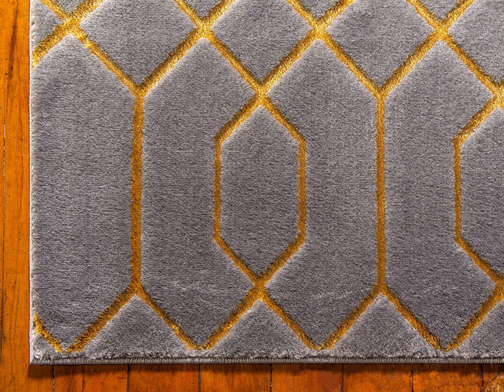 Unique Loom Marilyn Monroe Glam Trellis Area Rug | Gray & Gold 5' x 8'