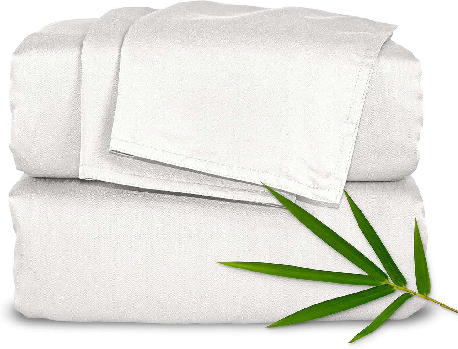 Pure Bamboo King Sheet Set White | 100% Organic Bamboo Viscose Cooling Sheets | Ultra Soft Hotel Luxury Bedding