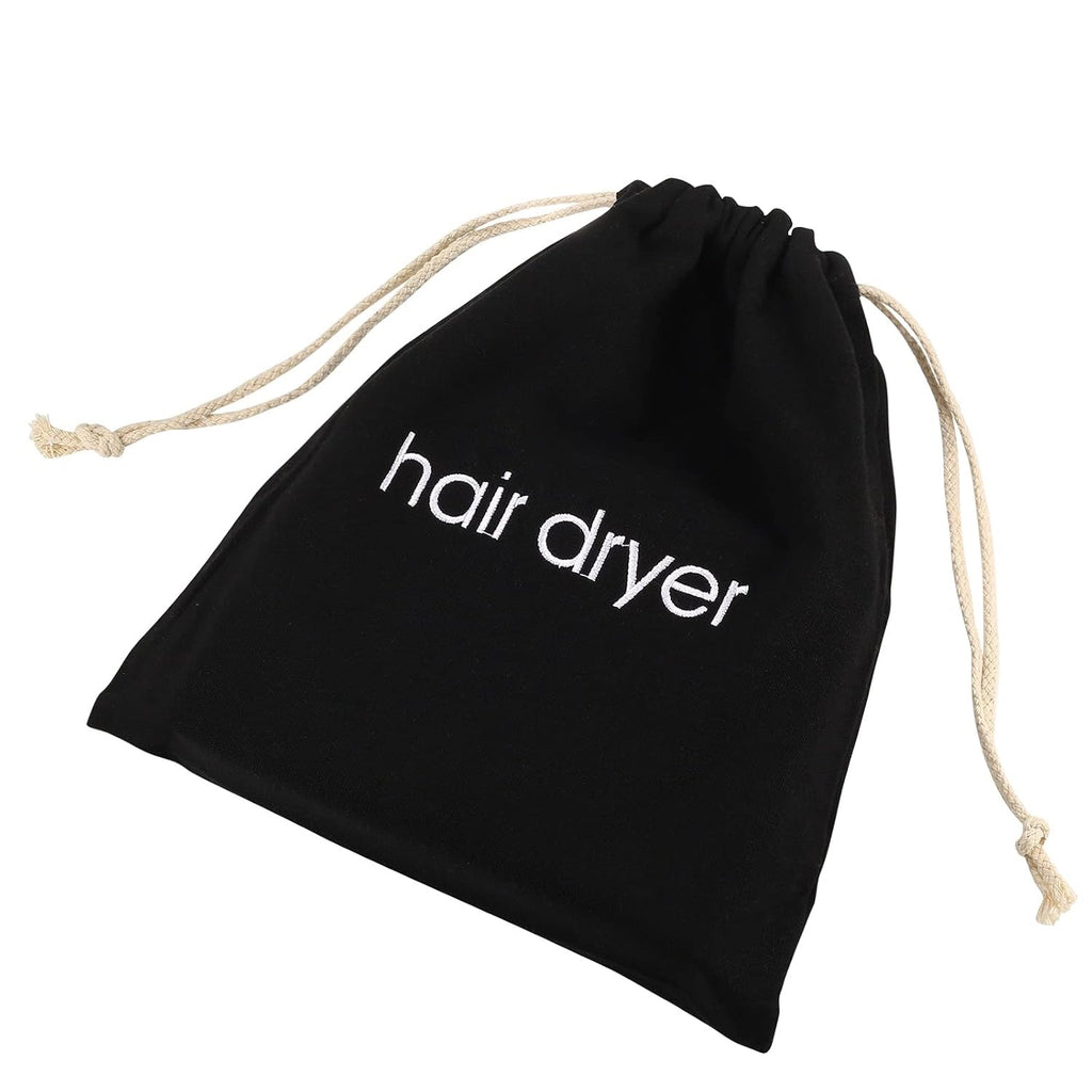 Hair Dryer Bags Drawstring 3-Pack | Black Travel & Bathroom Organizer Pouches