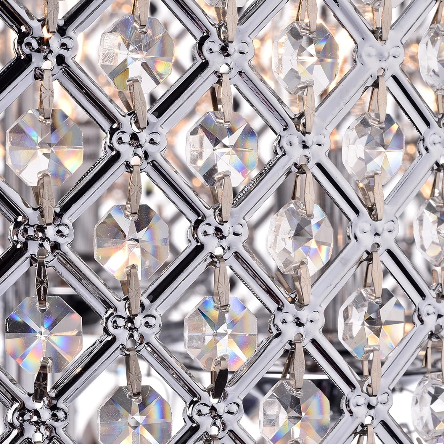 Marya 4-Light Chrome Crystal Drum Chandelier | Beaded Ceiling Fixture