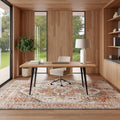 nuLOOM Justine Vintage Oriental Area Rug | Beige Performance Rug – 3' x 5'