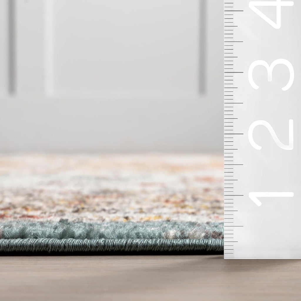 nuLOOM Justine Vintage Oriental Area Rug | Beige Performance Rug – 3' x 5'
