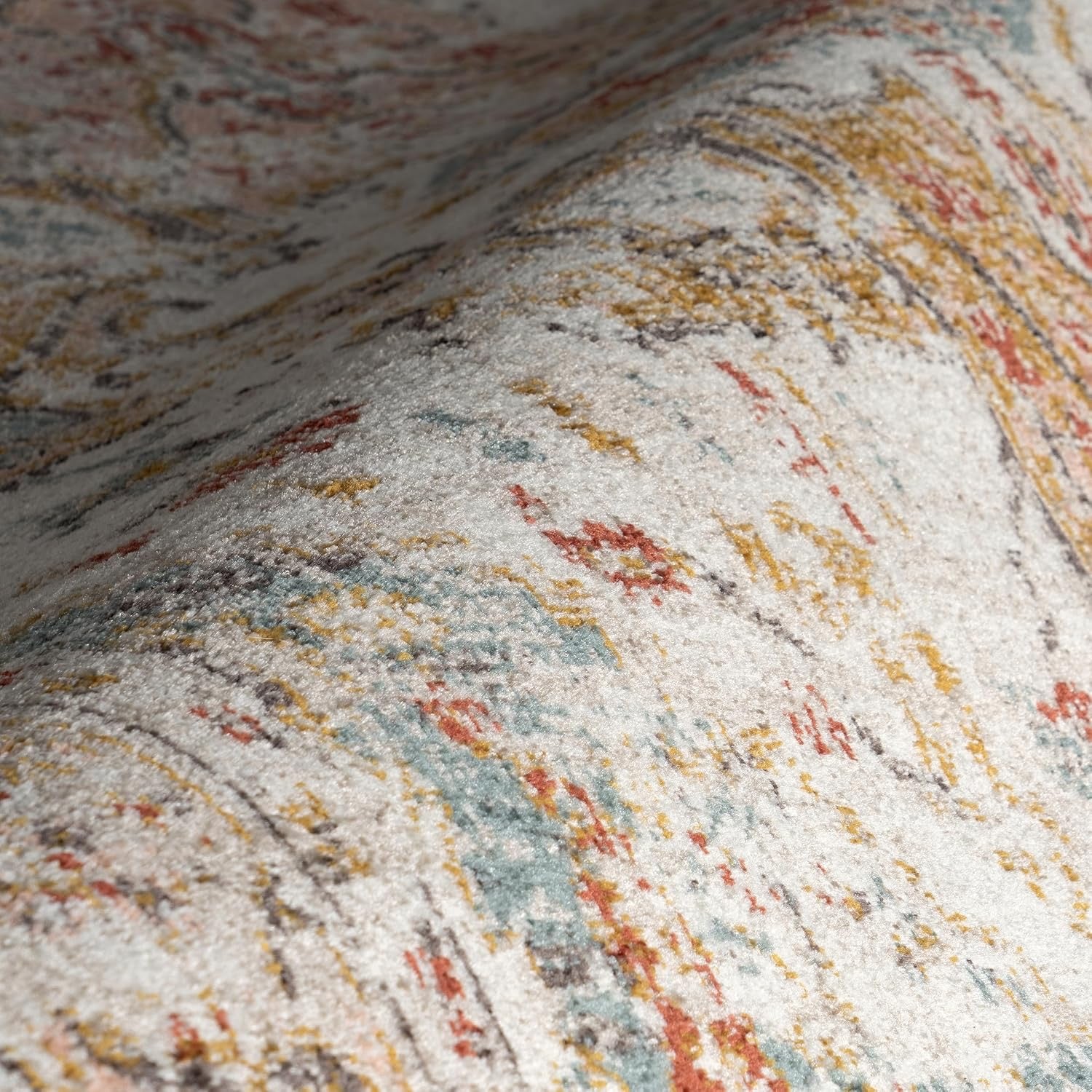 nuLOOM Justine Vintage Oriental Area Rug | Beige Performance Rug – 3' x 5'