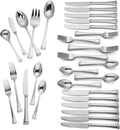 Lenox Portola 65-Piece Flatware Set | 18/10 Stainless Steel Silverware Set for 12 with Serving Utensils (Classic Elegant Cutlery Set)