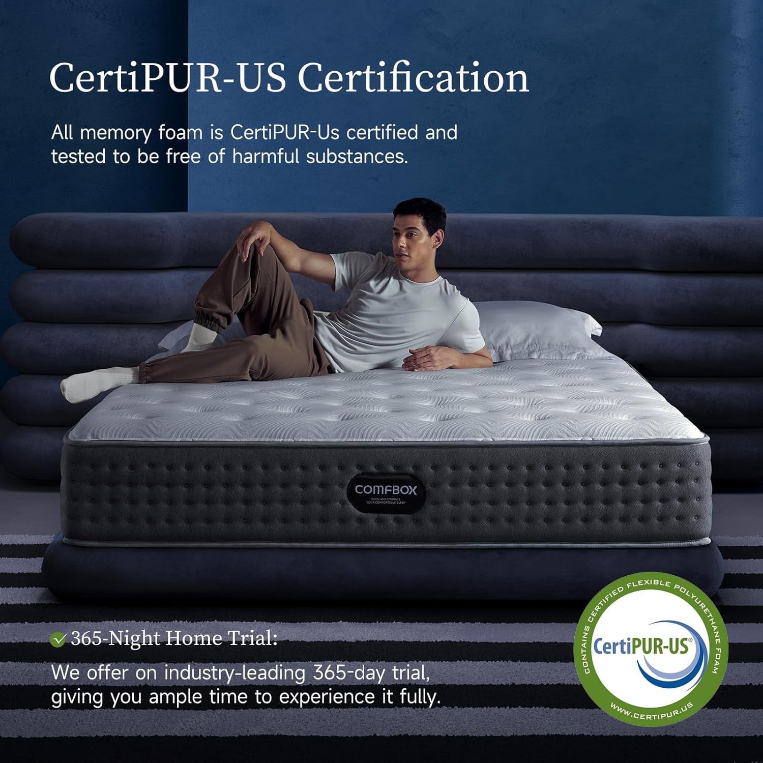 12” Full Hybrid Mattress | Medium-Firm Memory Foam & Pocket Coil Support | Cooling Comfort & Pressure Relief