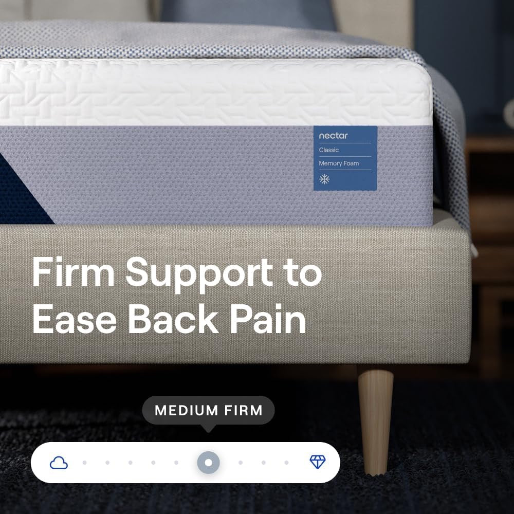 Nectar Classic 12” Queen Mattress | Medium Firm Memory Foam | Cooling Comfort & Back Pain Relief