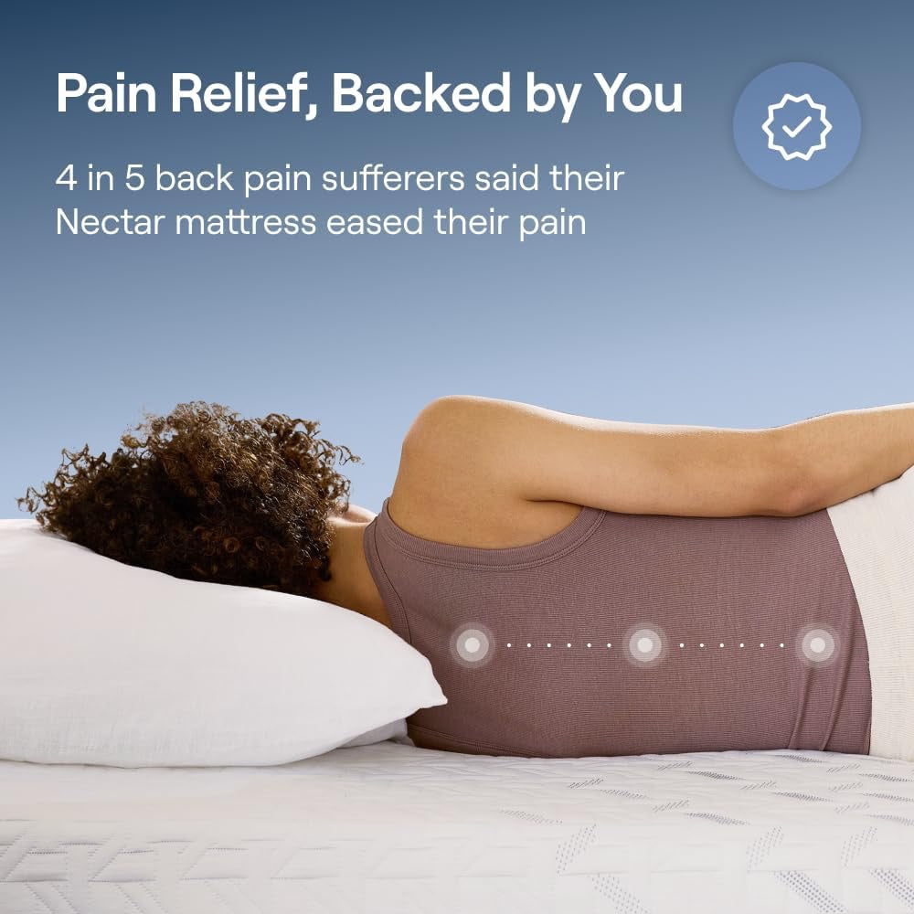 Nectar Classic 12” Queen Mattress | Medium Firm Memory Foam | Cooling Comfort & Back Pain Relief
