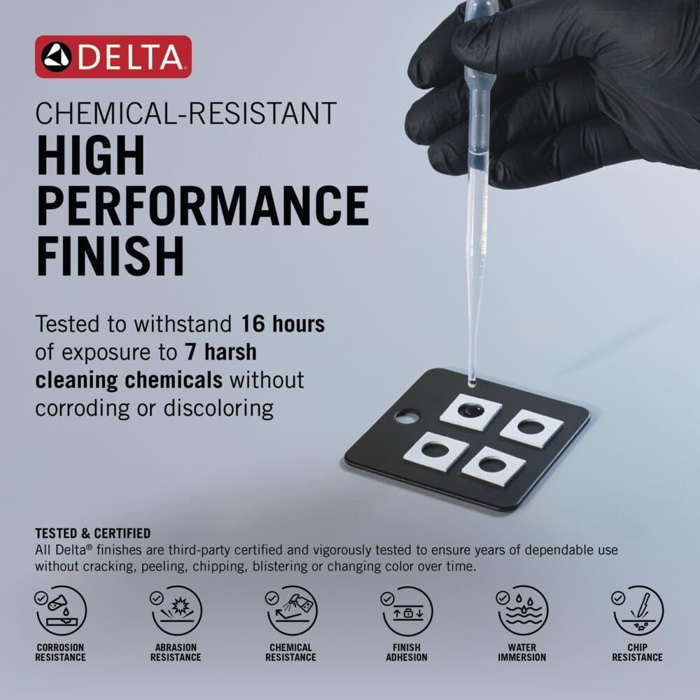 Delta Nicoli 8" Widespread Bathroom Faucet | Matte Black & Champagne Bronze Finish