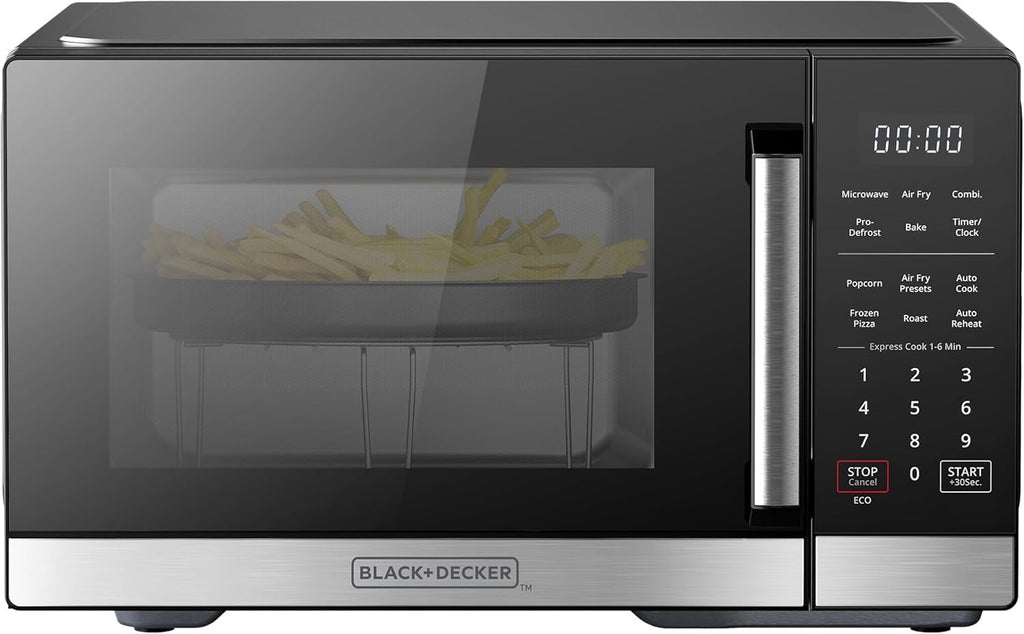 BLACK+DECKER 5-in-1 Countertop Microwave Oven | Air Fry, Convection, Bake & Roast (Stainless Steel)