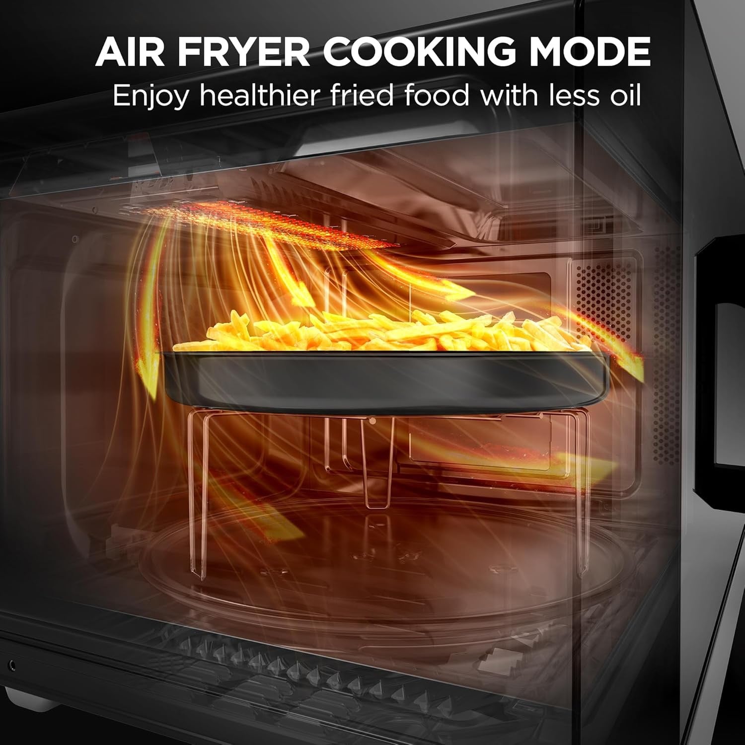 BLACK+DECKER 5-in-1 Countertop Microwave Oven | Air Fry, Convection, Bake & Roast (Stainless Steel)