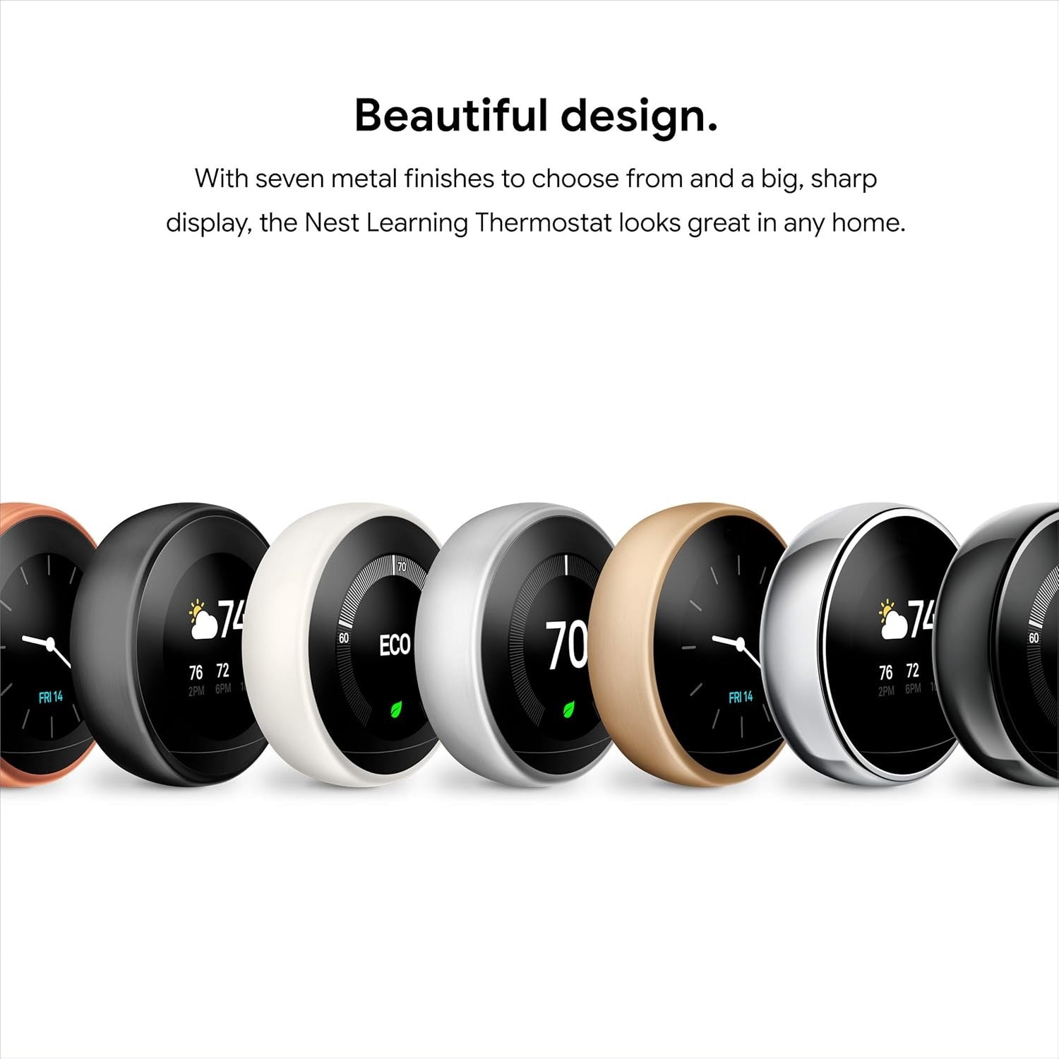 Google Nest Learning Thermostat (3rd Gen) T3016US | Smart Programmable Wi-Fi Thermostat in Black