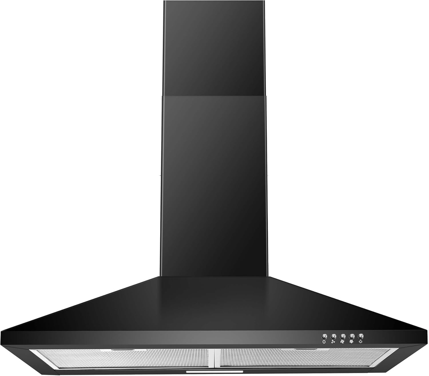 SNDOAS 30" Wall-Mount Range Hood | Matte Black Stainless Steel Kitchen Vent with LED Lighting