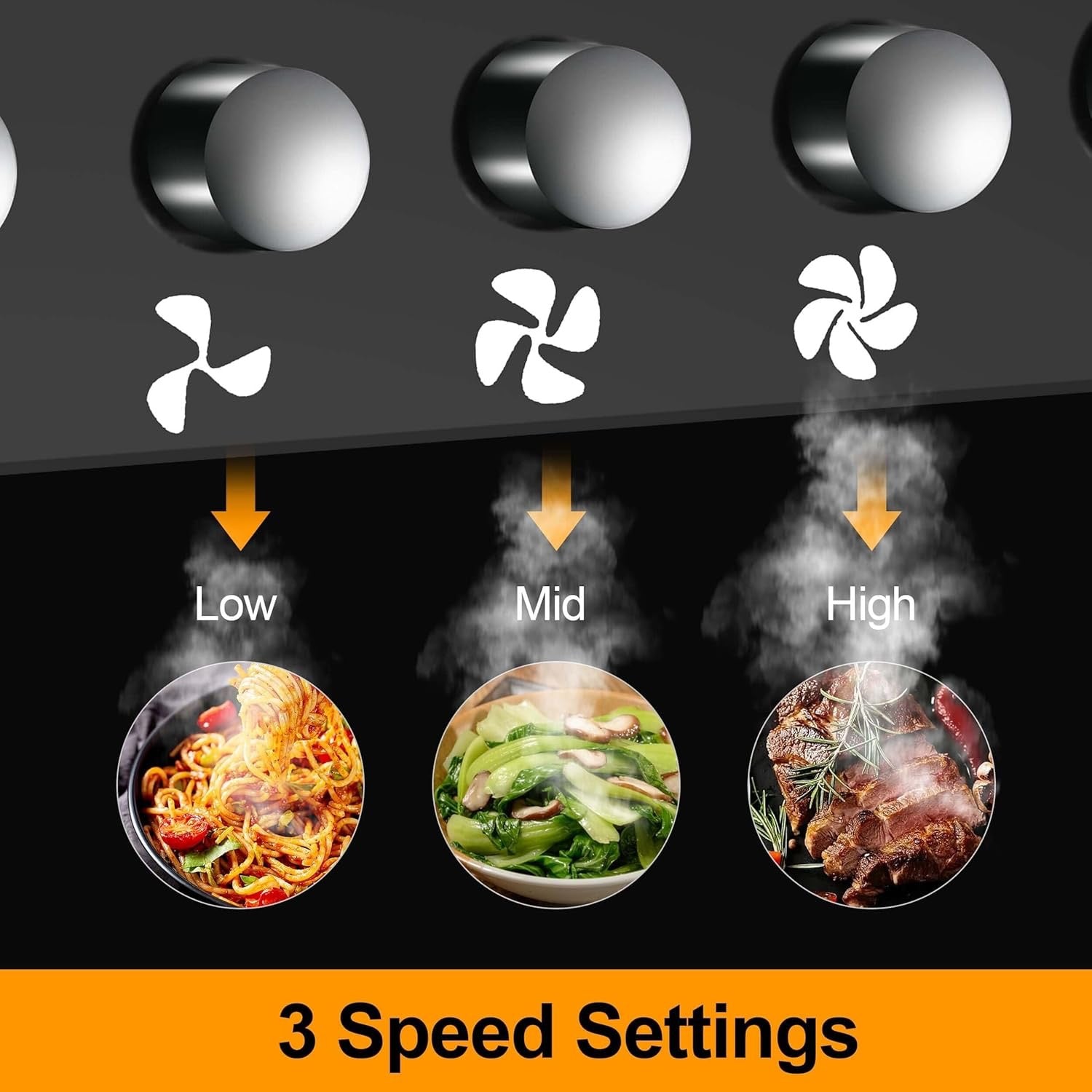 SNDOAS 30" Wall-Mount Range Hood | Matte Black Stainless Steel Kitchen Vent with LED Lighting