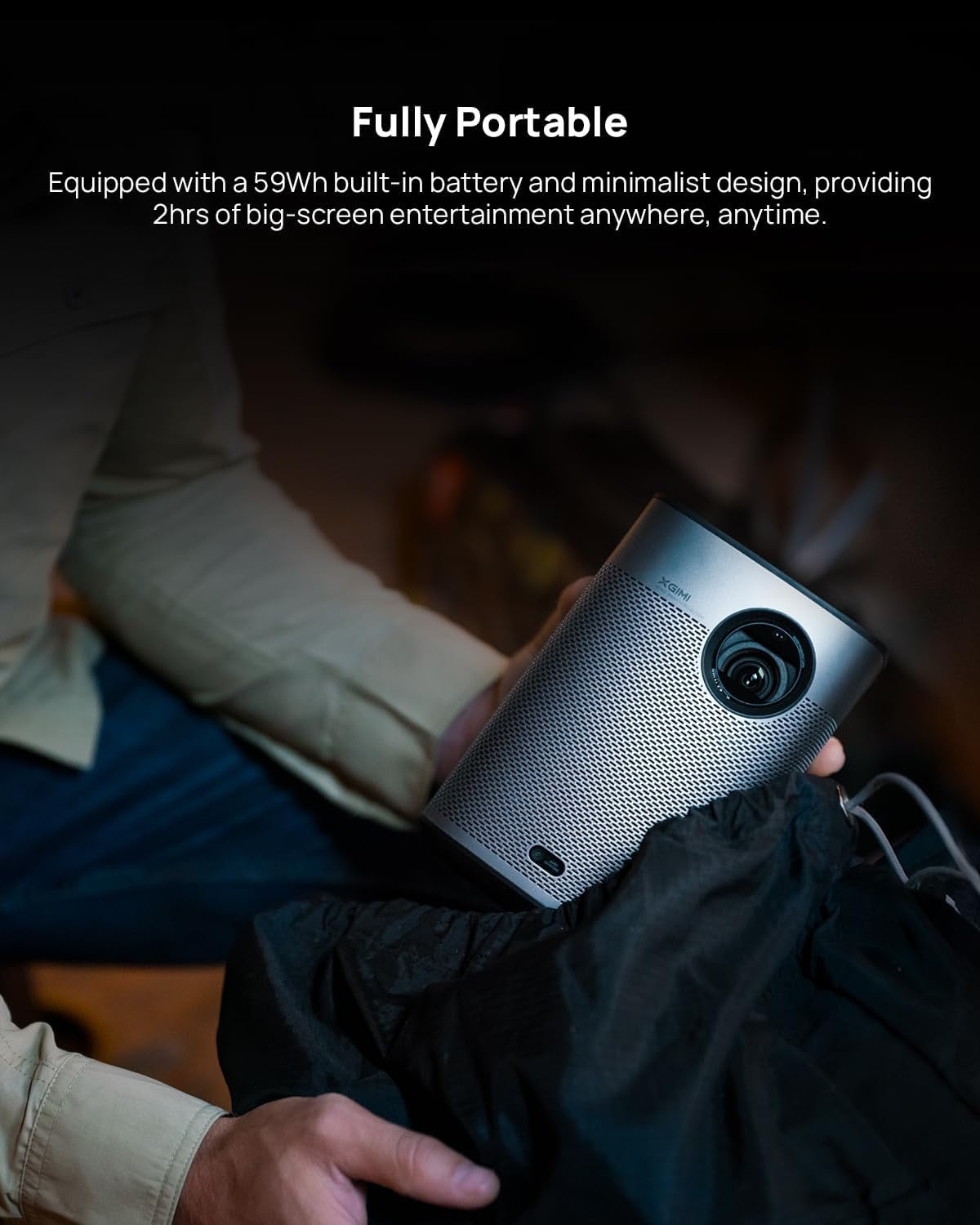 XGIMI Halo+ 1080P Portable Projector | 700 ISO Lumens Smart Projector with Harman Kardon Speakers
