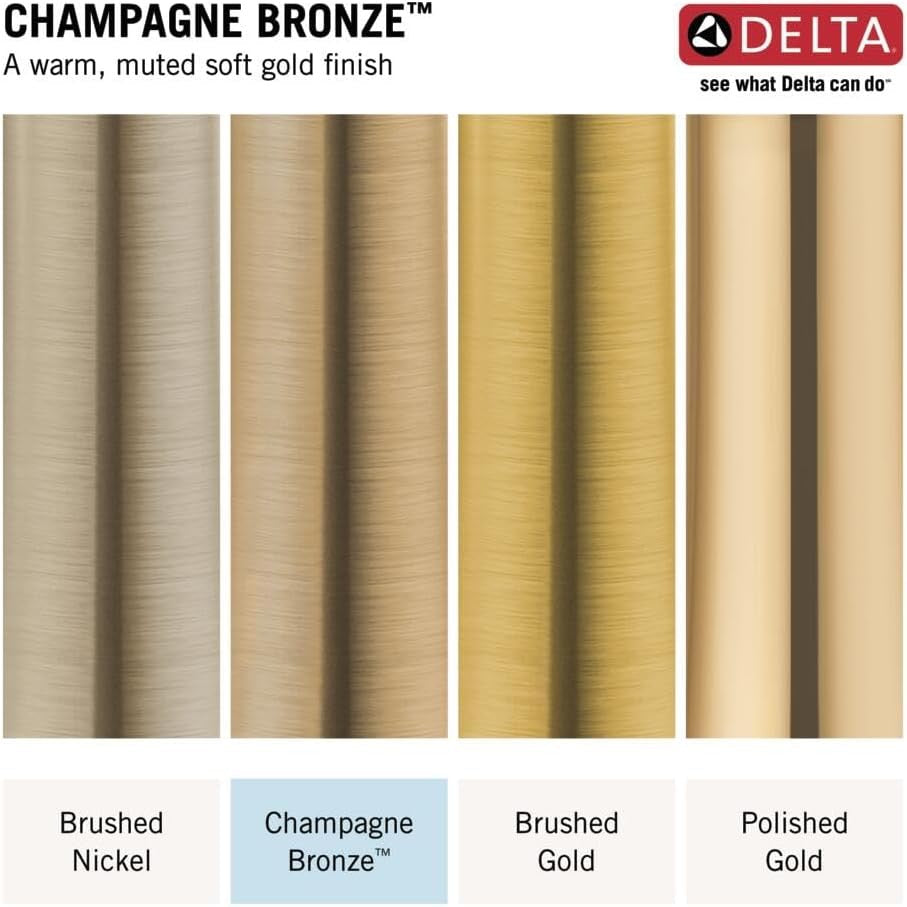 Delta Nicoli 8" Widespread Bathroom Faucet | Matte Black & Champagne Bronze Finish