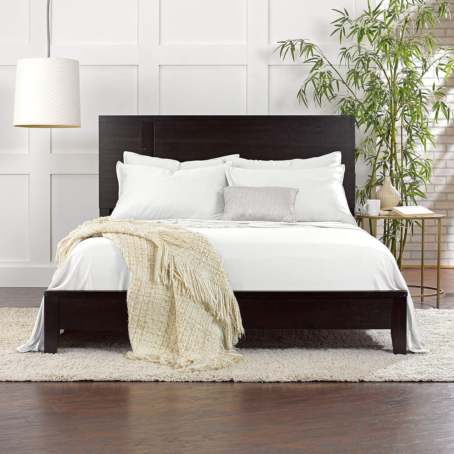 Pure Bamboo King Sheet Set White | 100% Organic Bamboo Viscose Cooling Sheets | Ultra Soft Hotel Luxury Bedding