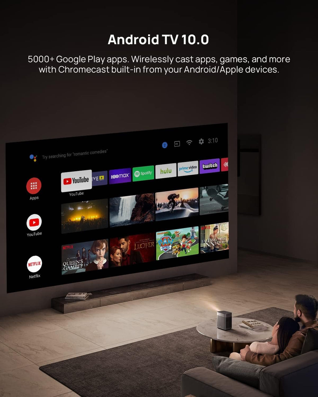 XGIMI Halo+ 1080P Portable Projector | 700 ISO Lumens Smart Projector with Harman Kardon Speakers