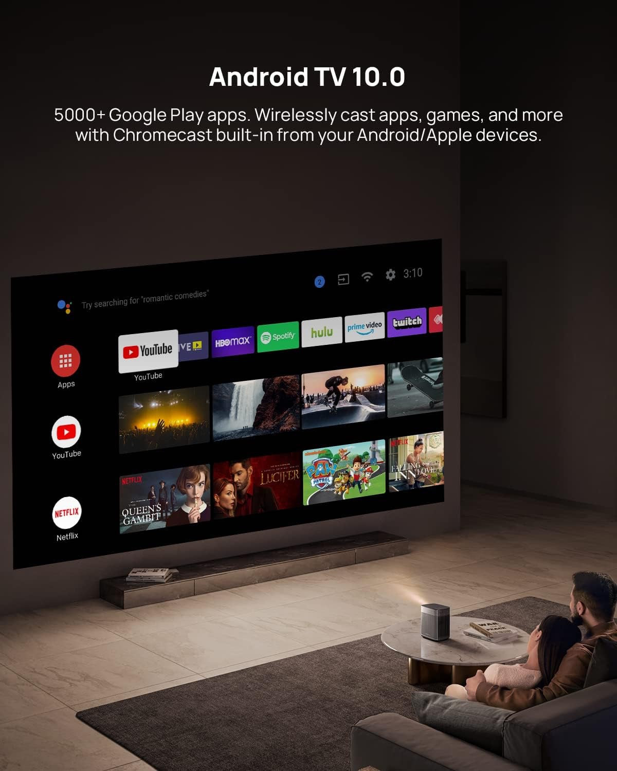 XGIMI Halo+ 1080P Portable Projector | 700 ISO Lumens Smart Projector with Harman Kardon Speakers