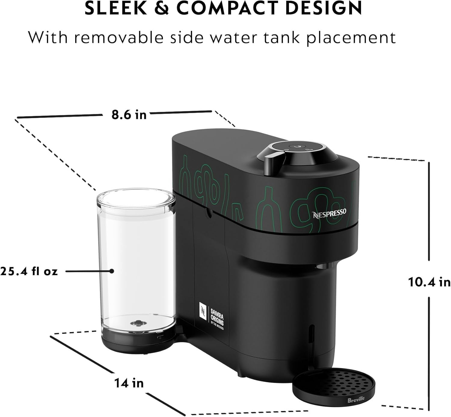 Nespresso Vertuo Pop+ Coffee & Espresso Maker by Breville | Samra Origins Edition (Metad Green)