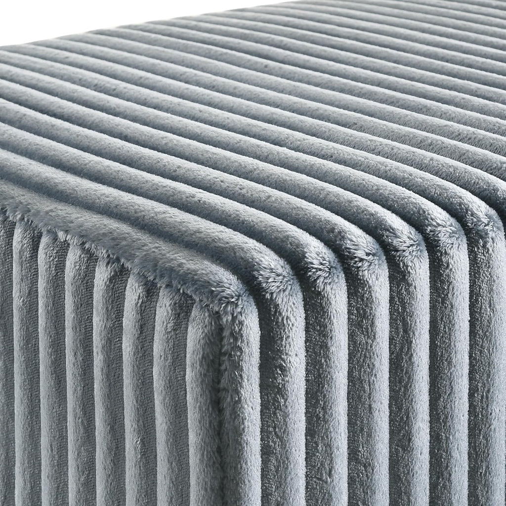 Blue Corduroy King Bed Set with Nightstands & Bench | Upholstered Panel Bed Bedroom Set