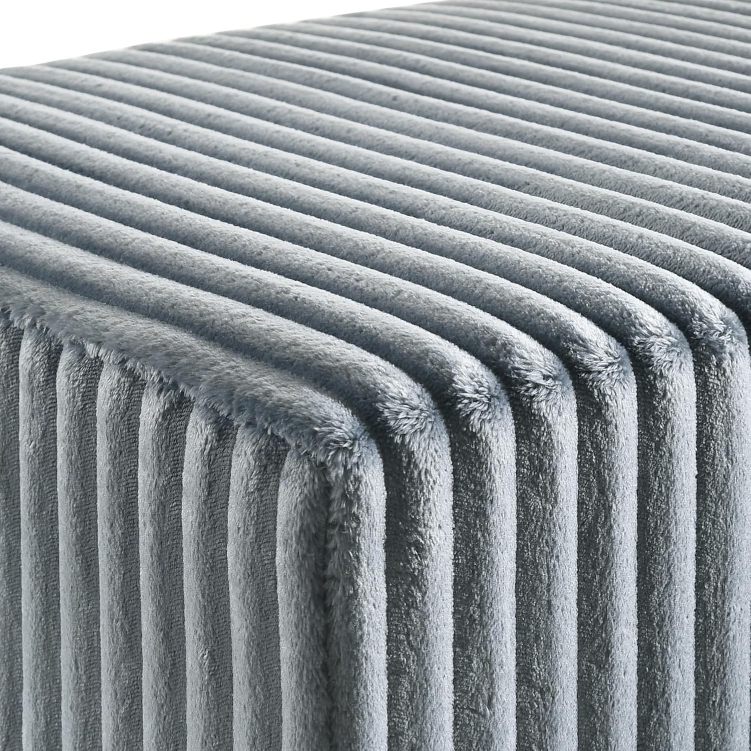 Blue Corduroy King Bed Set with Nightstands & Bench | Upholstered Panel Bed Bedroom Set