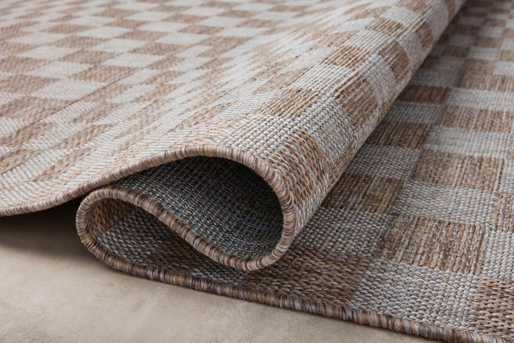 Loloi Amber Lewis Topanga TOP-03 Indoor/Outdoor Area Rug | Natural & Dove 6'7" x 9'4"
