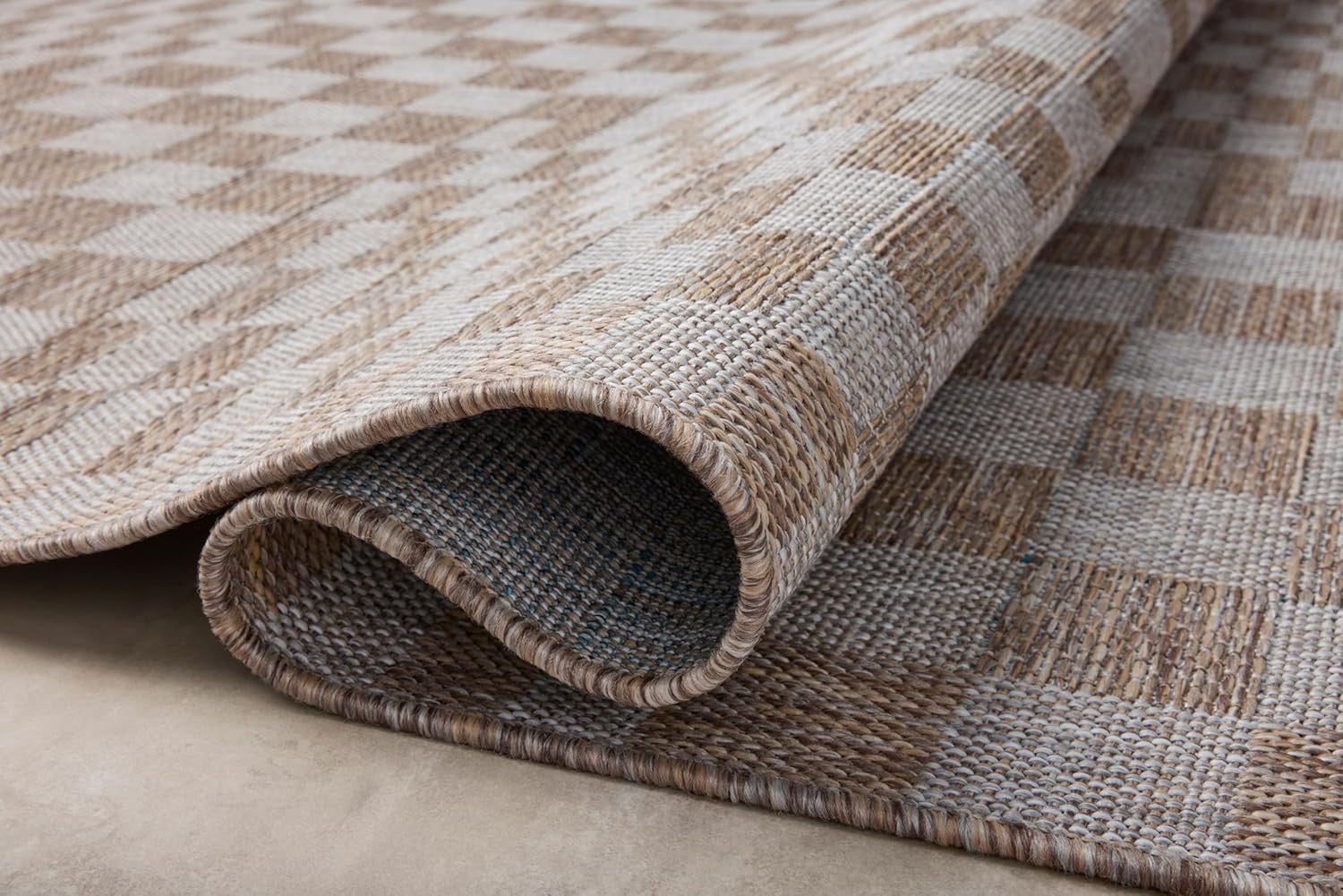 Loloi Amber Lewis Topanga TOP-03 Indoor/Outdoor Area Rug | Natural & Dove 6'7" x 9'4"