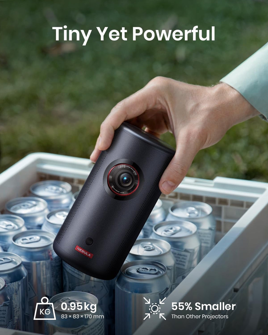 Anker Nebula Capsule 3 Laser Portable Projector | Smart Mini Projector with Google TV & Dolby Digital