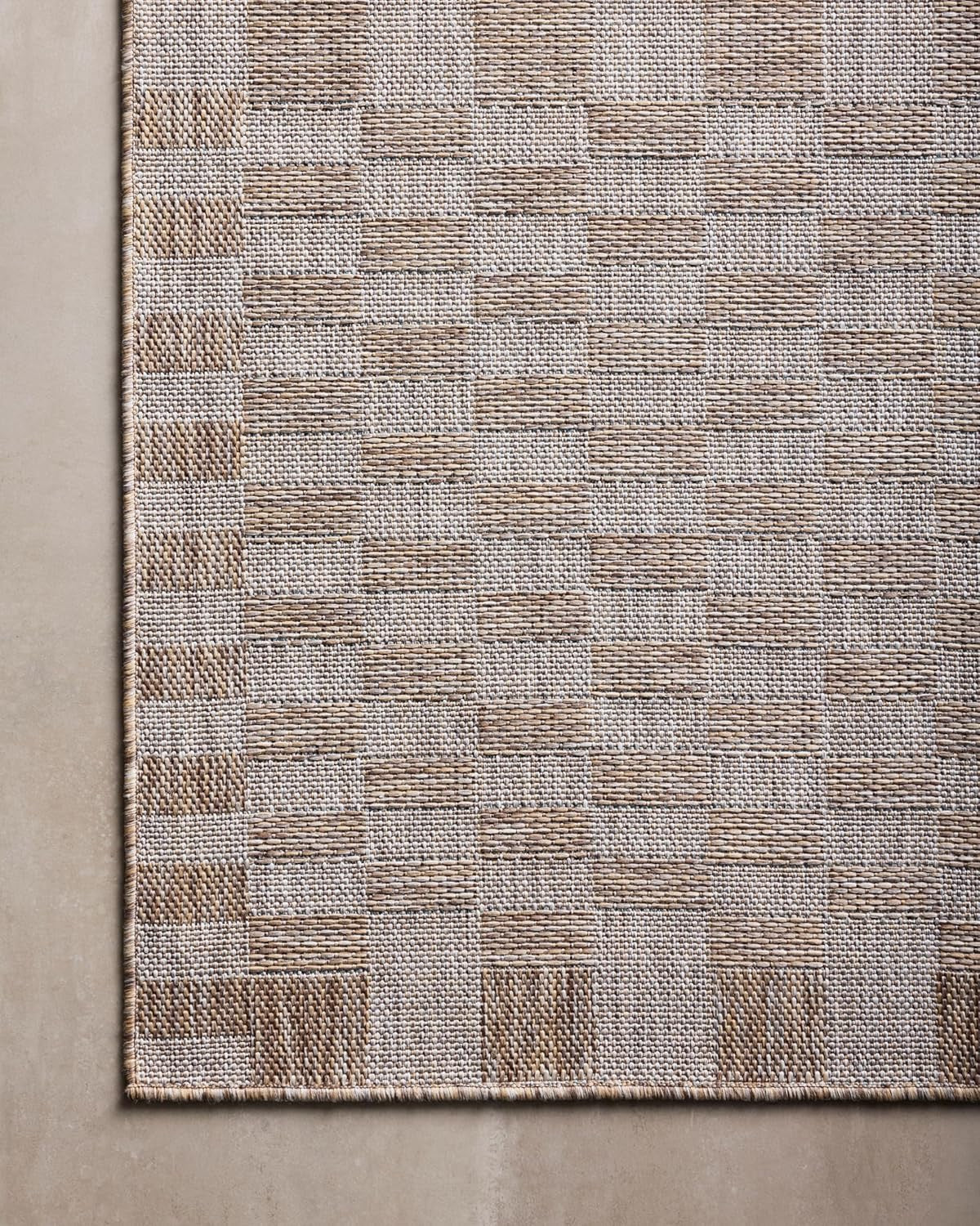 Loloi Amber Lewis Topanga TOP-03 Indoor/Outdoor Area Rug | Natural & Dove 6'7" x 9'4"