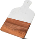 Coloch Marble & Acacia Wood Cutting Board | Charcuterie & Decorative Serving Board with Handle
