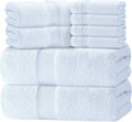 Luxury Turkish Cotton Bath Towel Set (8-Piece) | 700 GSM Hotel-Style White Towels