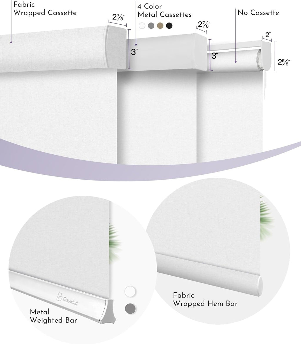 Graywind Motorized Blackout Roller Shades – Smart Window Blinds with Alexa & Google Compatibility