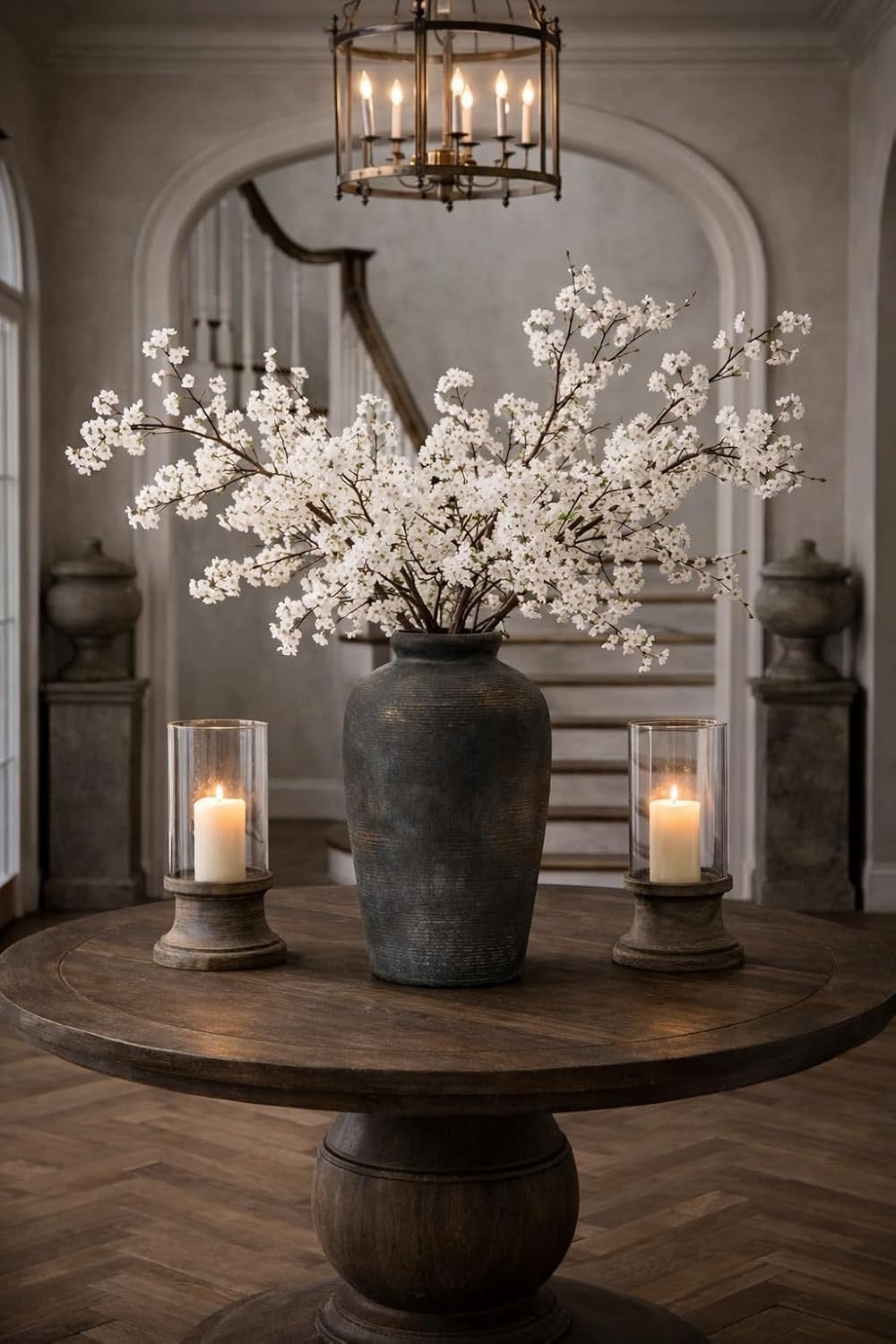 Large Ceramic Rustic Vase (11”) | Minimalist Farmhouse Decorative Vase, Bronze Finish
