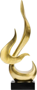Gold Fire Flame Sculpture | Modern Abstract Resin Art Statue