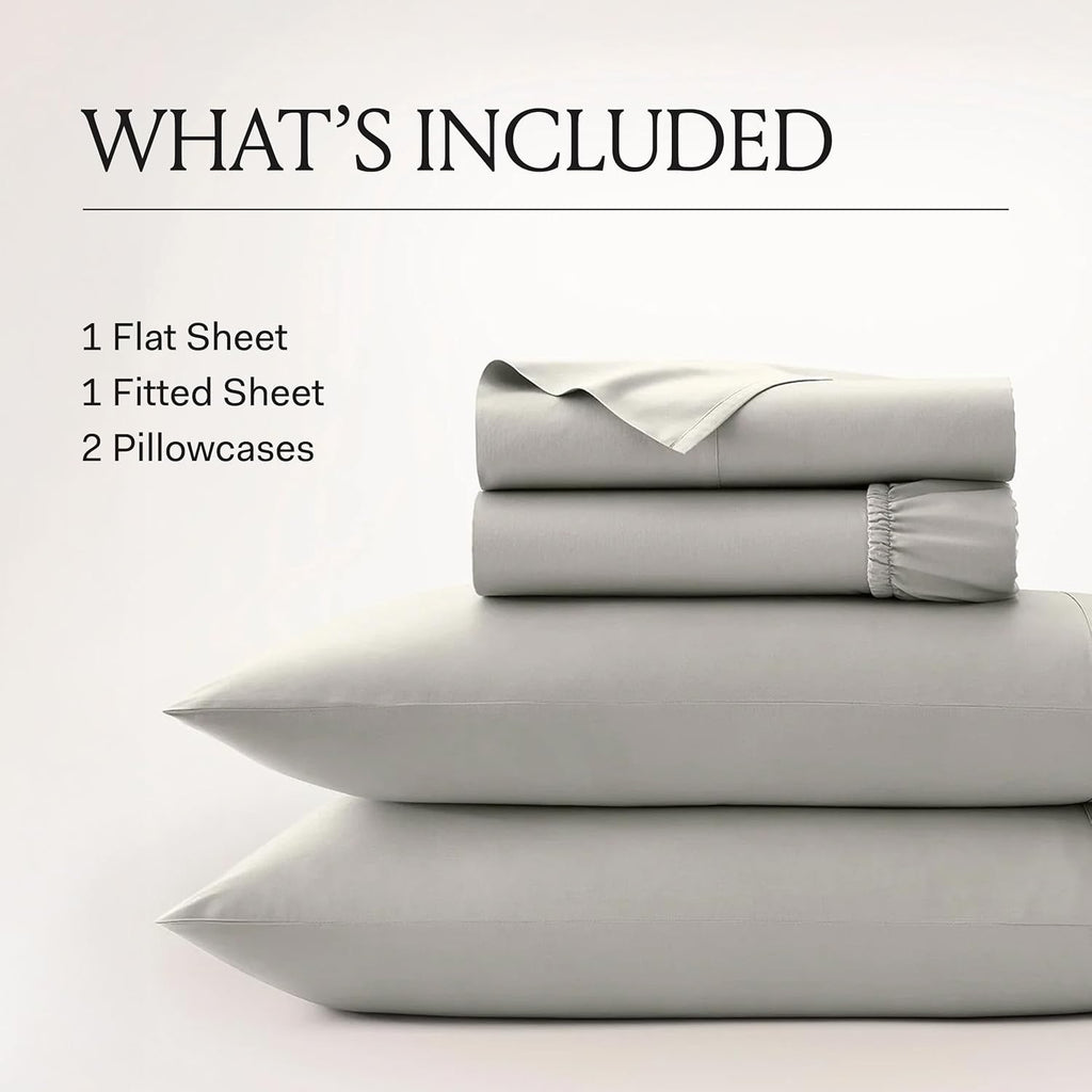 BOLL & BRANCH Signature Hemmed Sheet Set (King) | Organic Cotton Luxury Bedding (White)