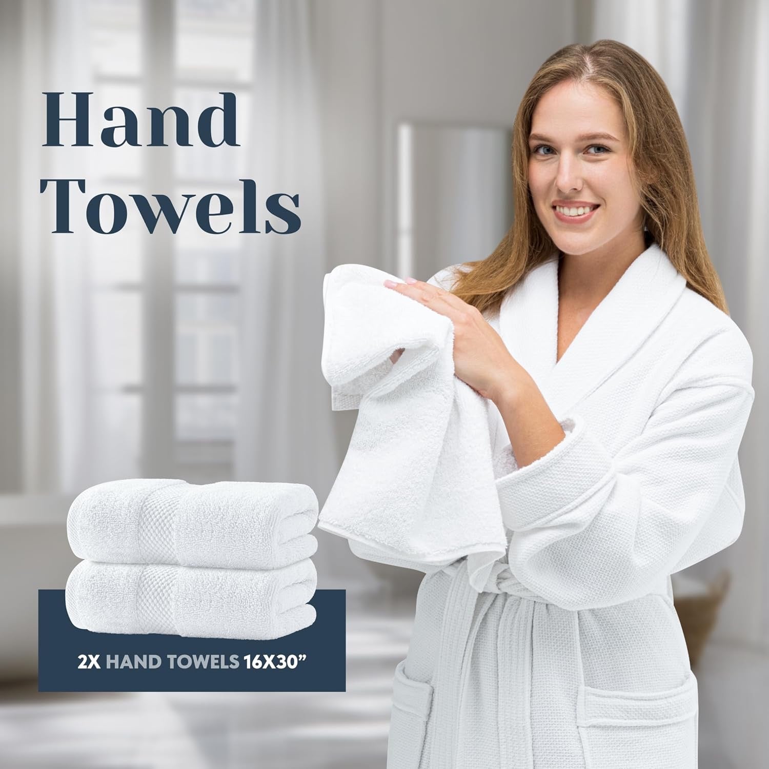 Luxury Turkish Cotton Bath Towel Set (8-Piece) | 700 GSM Hotel-Style White Towels