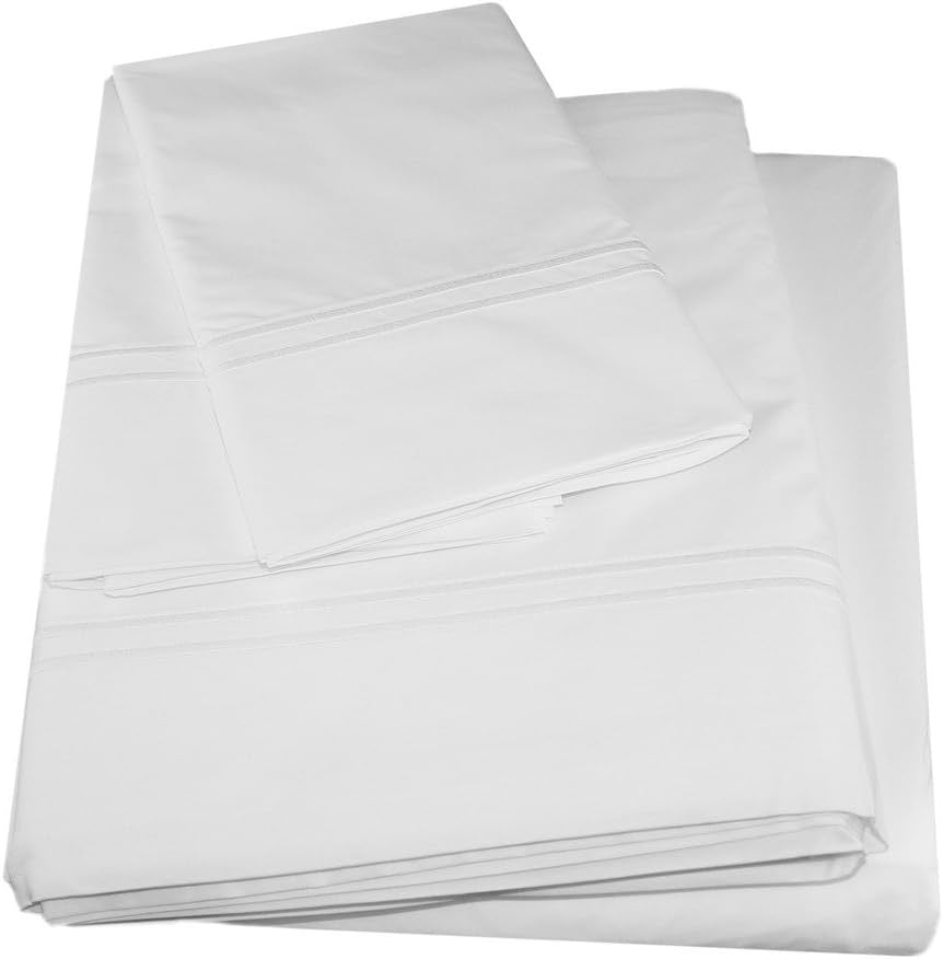 Sferra Grande Hotel Queen Sheet Set | Italian Percale Luxury Bedding with Satin Stitch