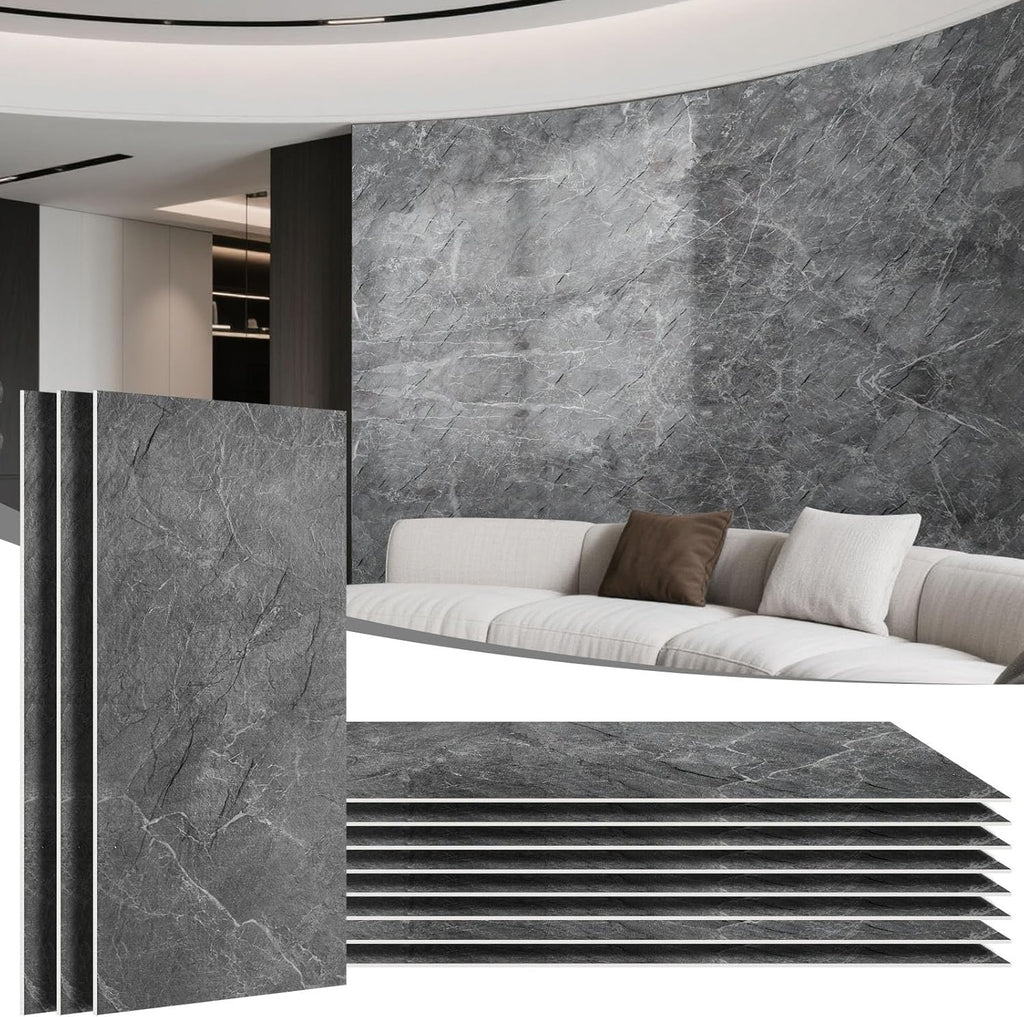 Natural Flexible Soft Stone Wall Panels 20-Pack | Black Textured Bendable Stone Siding for Interior & Exterior Use