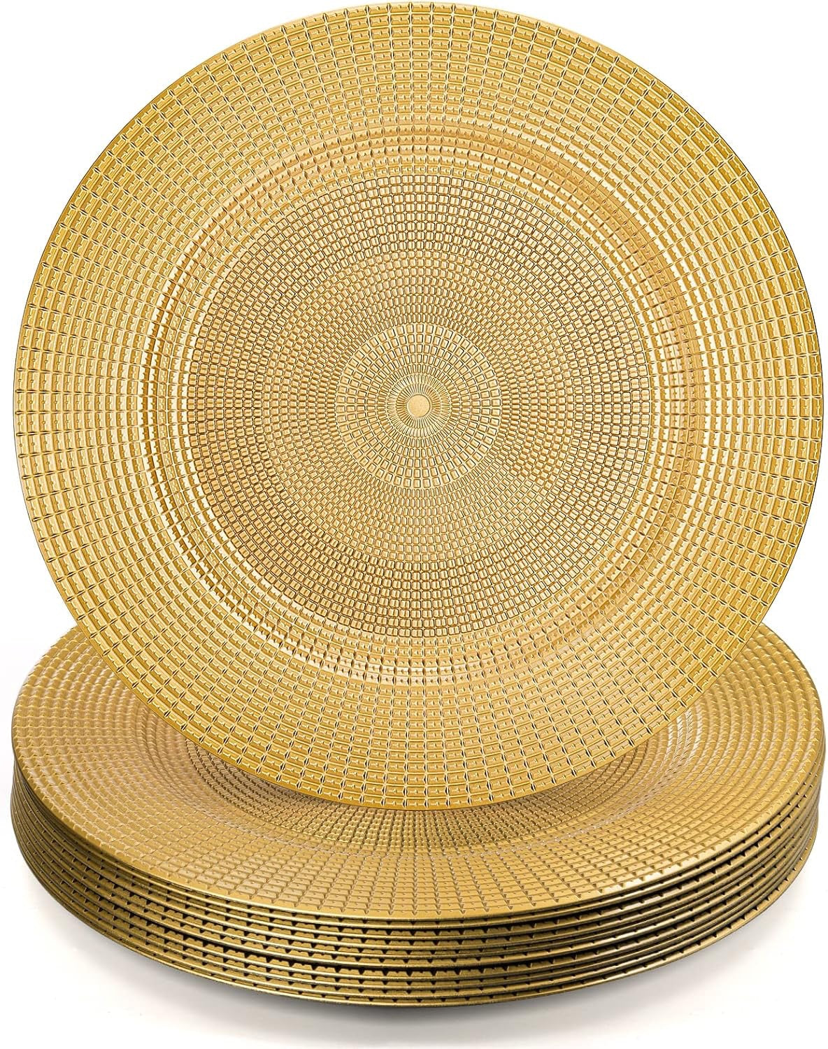Hiceeden Gold Charger Plates Set of 12 | 13” Decorative Chain Rim Table Chargers