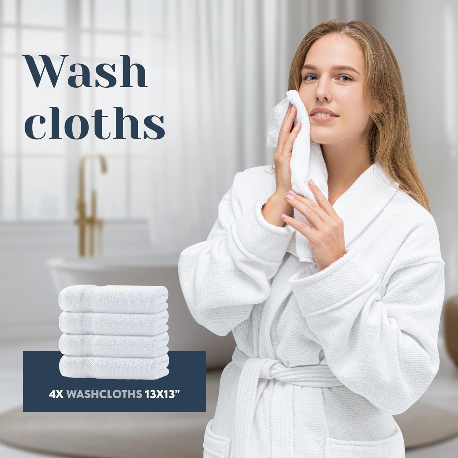 Luxury Turkish Cotton Bath Towel Set (8-Piece) | 700 GSM Hotel-Style White Towels