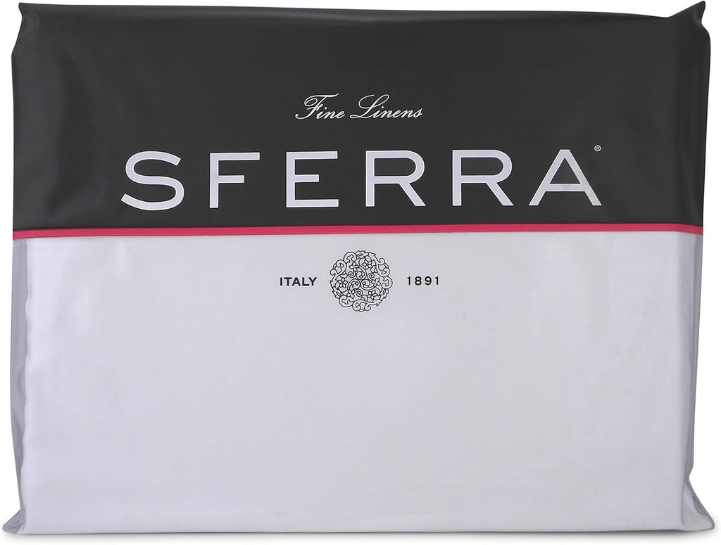 Sferra Grande Hotel Queen Sheet Set | Italian Percale Luxury Bedding with Satin Stitch
