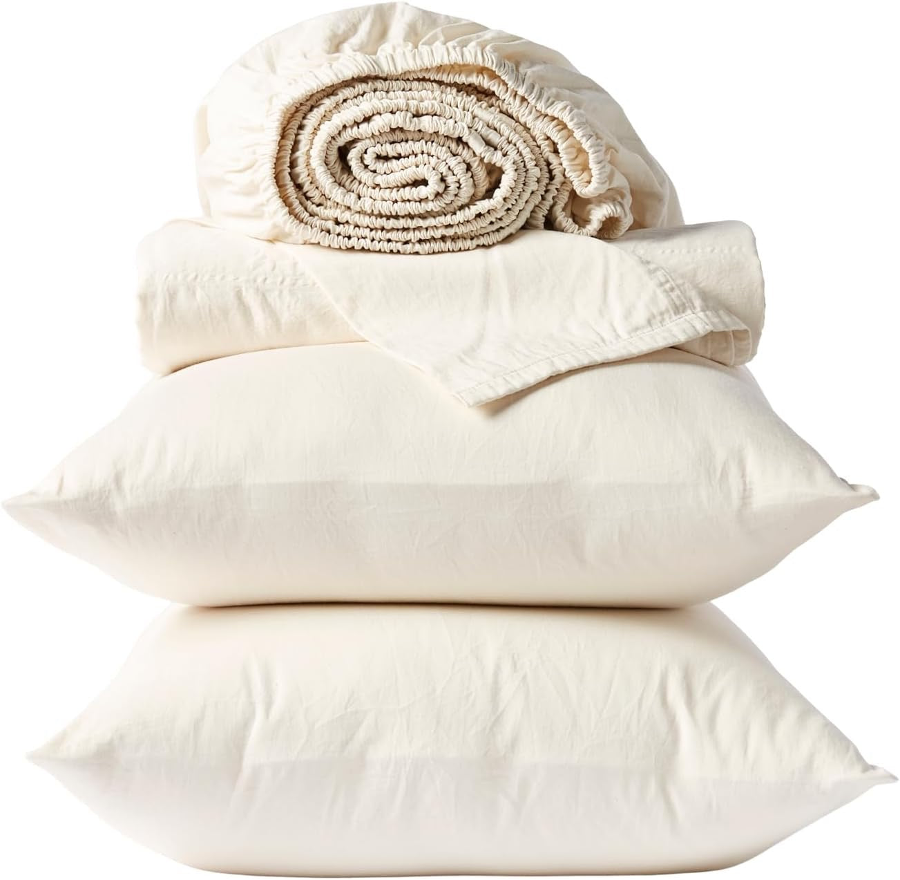 Coyuchi Classic Organic Sateen King Sheet Set | Undyed 100% Organic Cotton Luxury Bedding