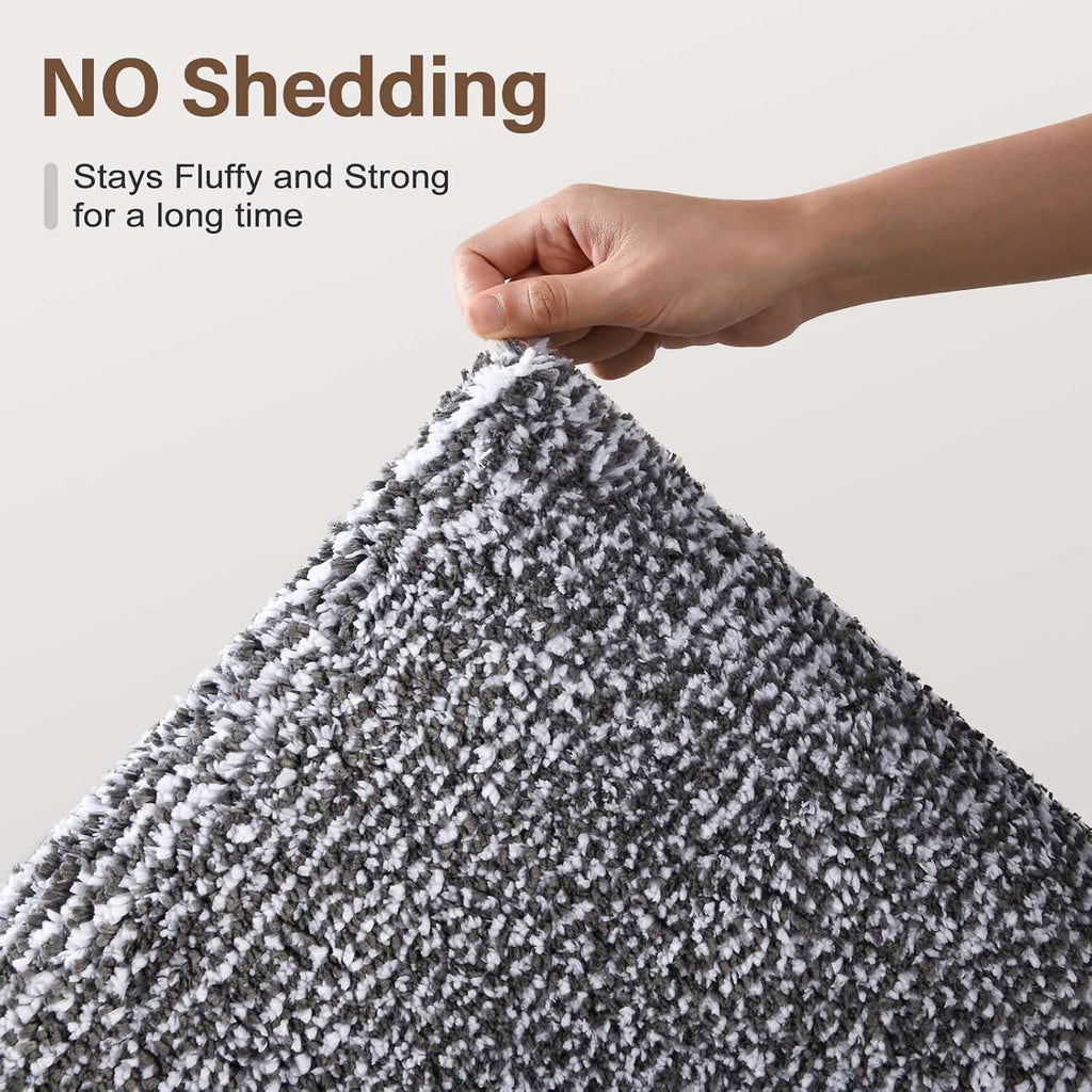 Non-Slip Washable Bathroom Runner Rug | Grey 2' x 4' Quick-Dry Bath Mat