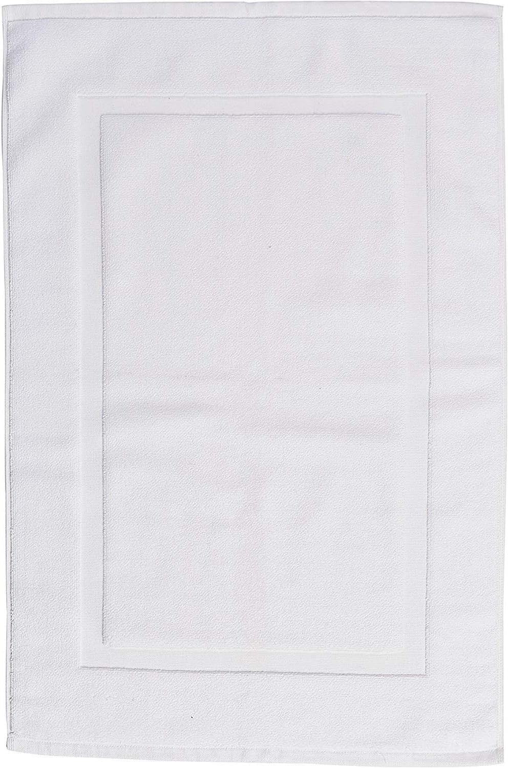 Utopia Towels Cotton Banded Bath Mat Set (2-Pack) | Hotel-Style, 100% Cotton, White