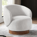 Modern Swivel Barrel Accent Chair | Round Upholstered Performance Fabric Armchair