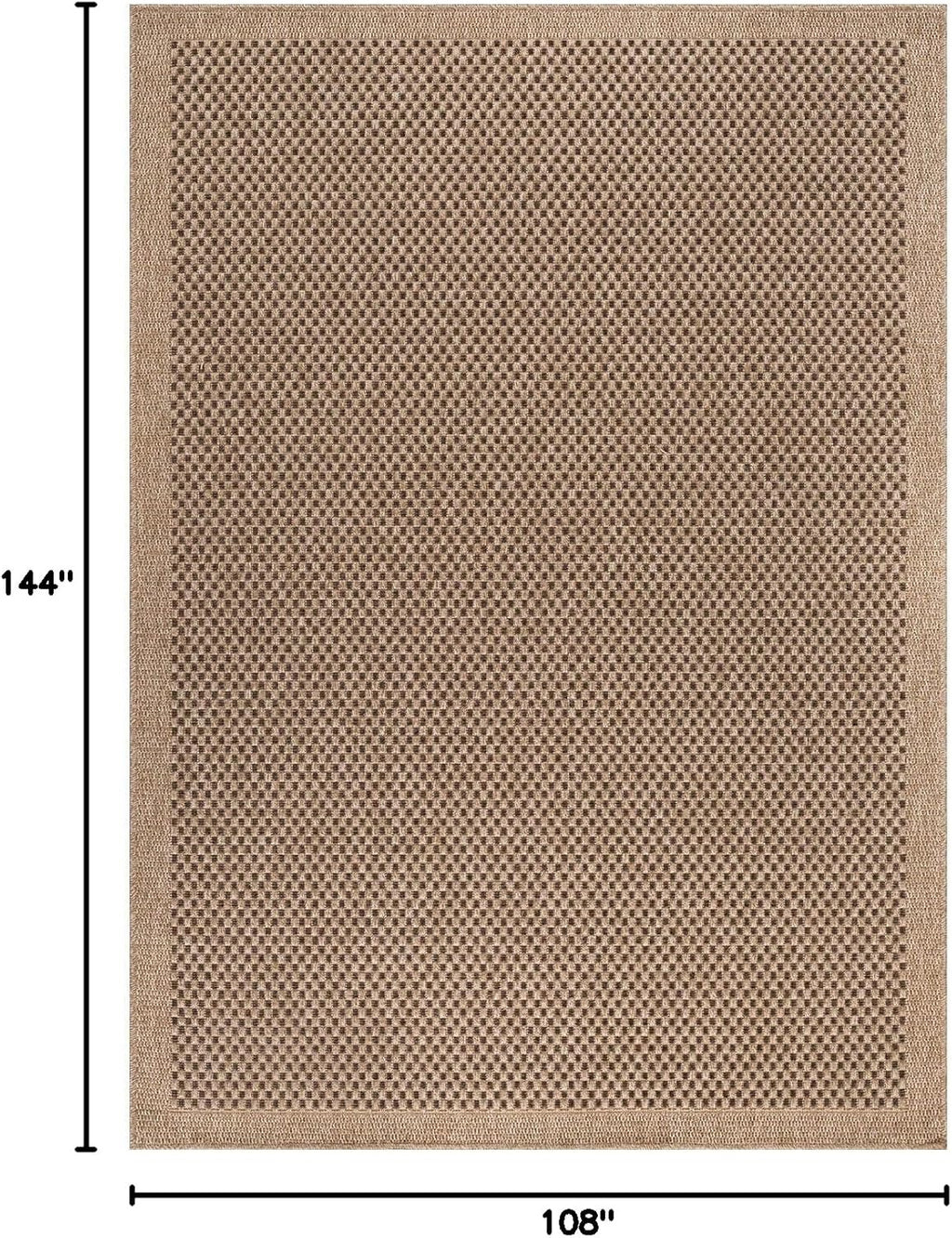 CAMILSON Easy Jute Area Rug 9x12 | Natural Fiber Boho Woven Indoor Outdoor Rug