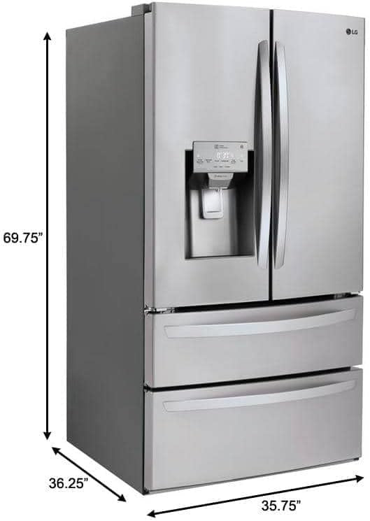 LG LMXS28626S 28 Cu. Ft. 4-Door French Door Refrigerator | Stainless Steel Luxury Appliance