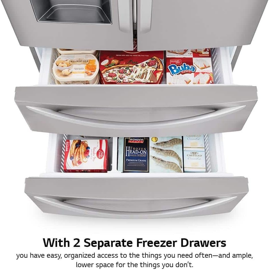 LG LMXS28626S 28 Cu. Ft. 4-Door French Door Refrigerator | Stainless Steel Luxury Appliance